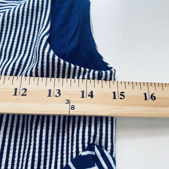 Anthropologie Maeve Dress Medium Blue Red Sleeveless Cameron Asymmetric Swing - Picture 5 of 9